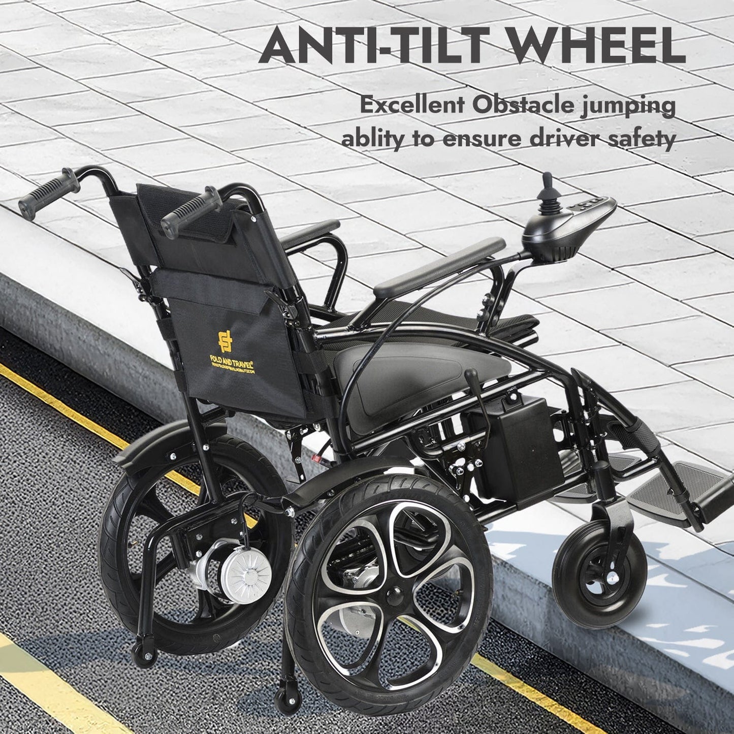 Fold and Travel Electric Wheelchair Electric Wheelchair with Lithium Battery, Electric Power Wheelchair Auto and Manual Mode
