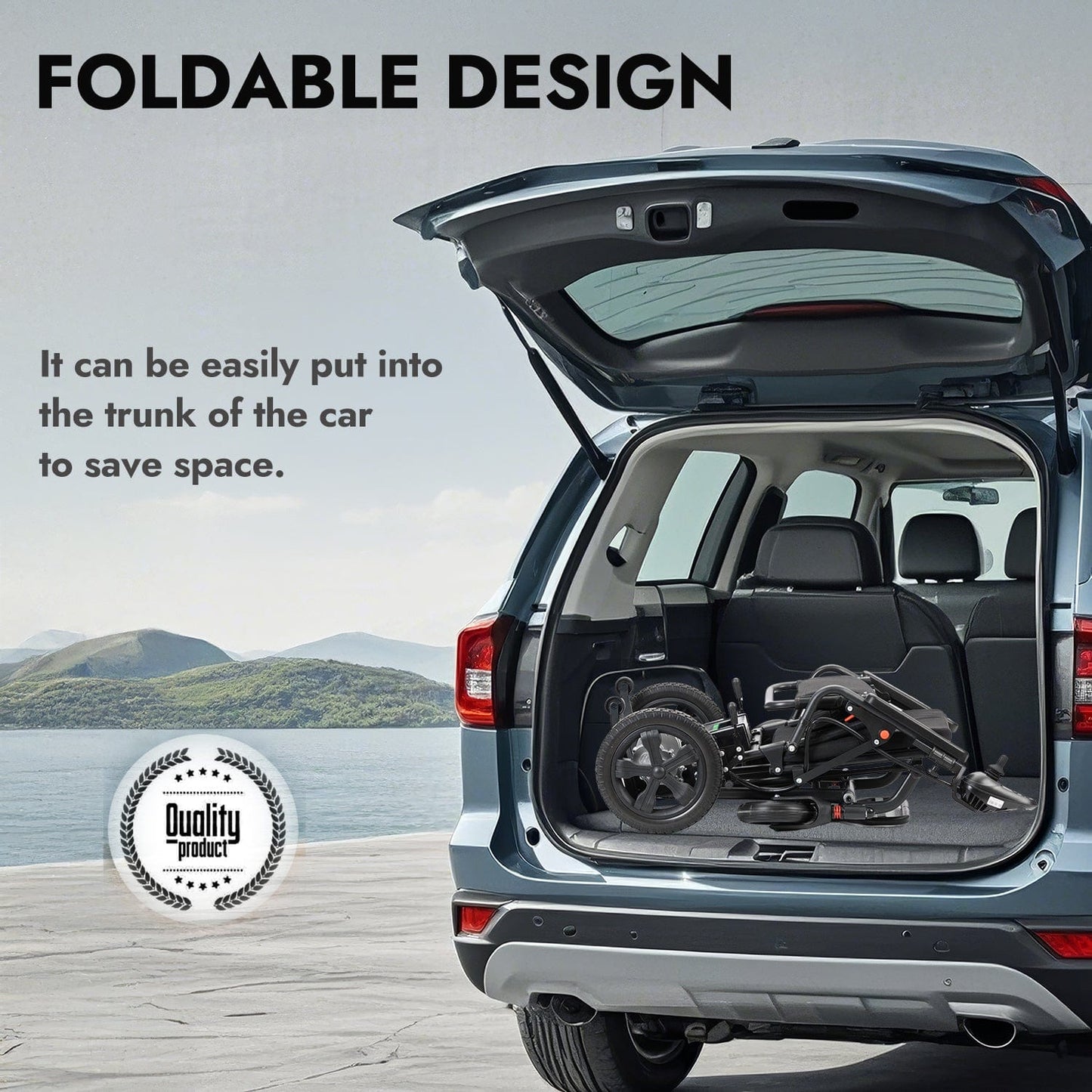 Fold and Travel Electric Wheelchair Lightweight Foldable Electric Wheelchair Mobility Scooter Wheel chair Automated Narrow Design For Adults and Seniors