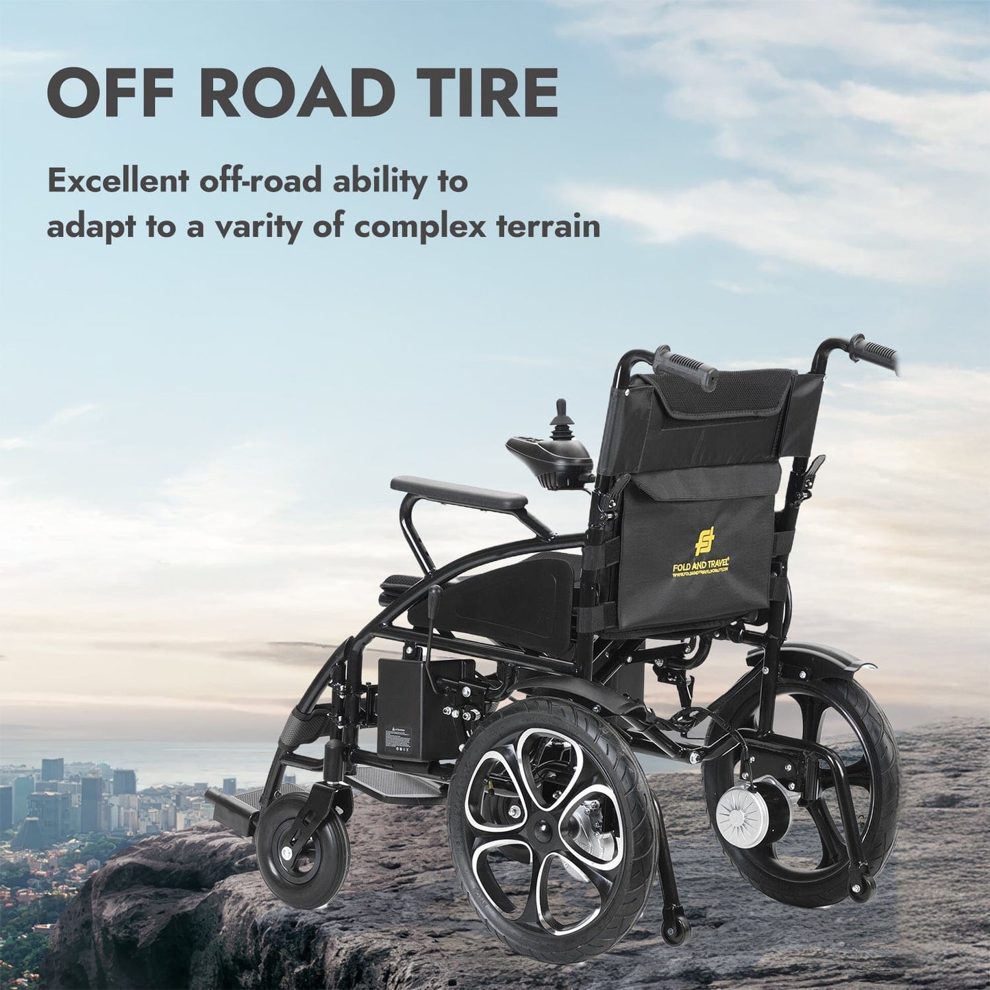 Fold and Travel Electric Wheelchair Electric Wheelchair with Lithium Battery, Electric Power Wheelchair Auto and Manual Mode