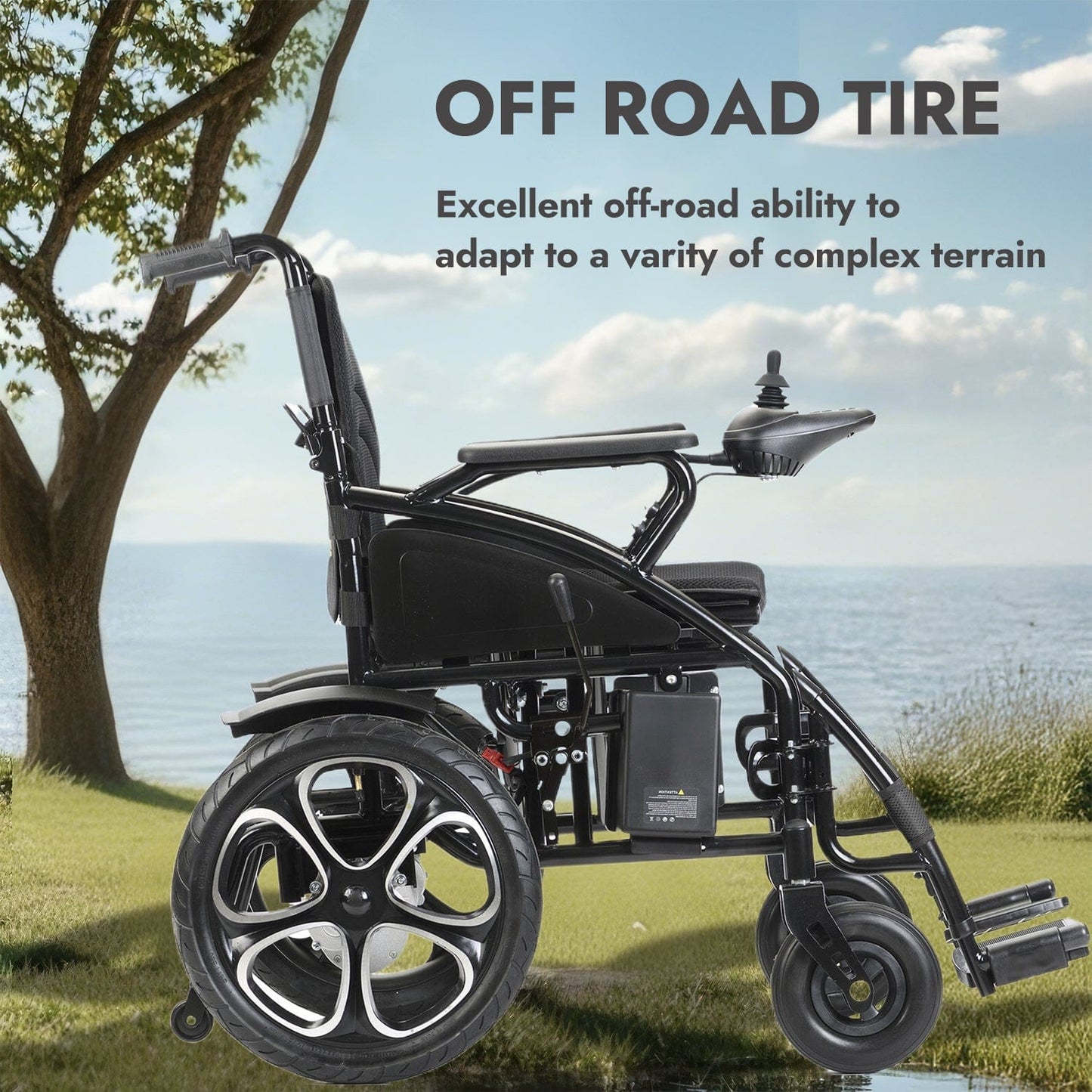 Fold and Travel Electric Wheelchair Electric Wheelchair with Lithium Battery, Electric Power Wheelchair Auto and Manual Mode