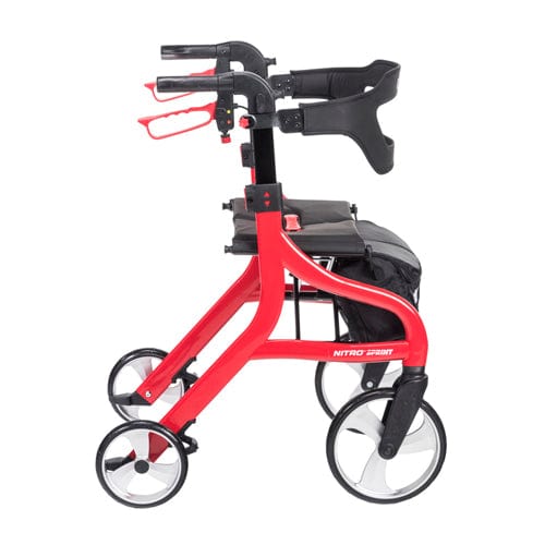 Complete Medical Mobility Products Nitro Sprint Rollator Red