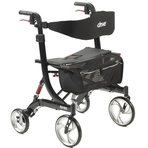 Complete Medical Mobility Products Nitro Rollator, HD, Black Bariatric Black