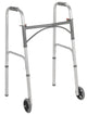 Complete Medical Mobility Products Folding Walker, Steel, Two Button, w/5" Wheels, Case/4