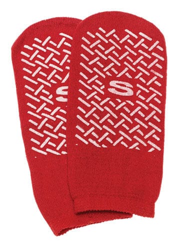 Complete Medical Aids to Daily Living Slipper Socks; Small Red Pair Child Size 4-6