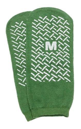 Complete Medical Aids to Daily Living Slipper Socks; Med Green Pair Men's 5-6 Wms 6-7 Child 7-11