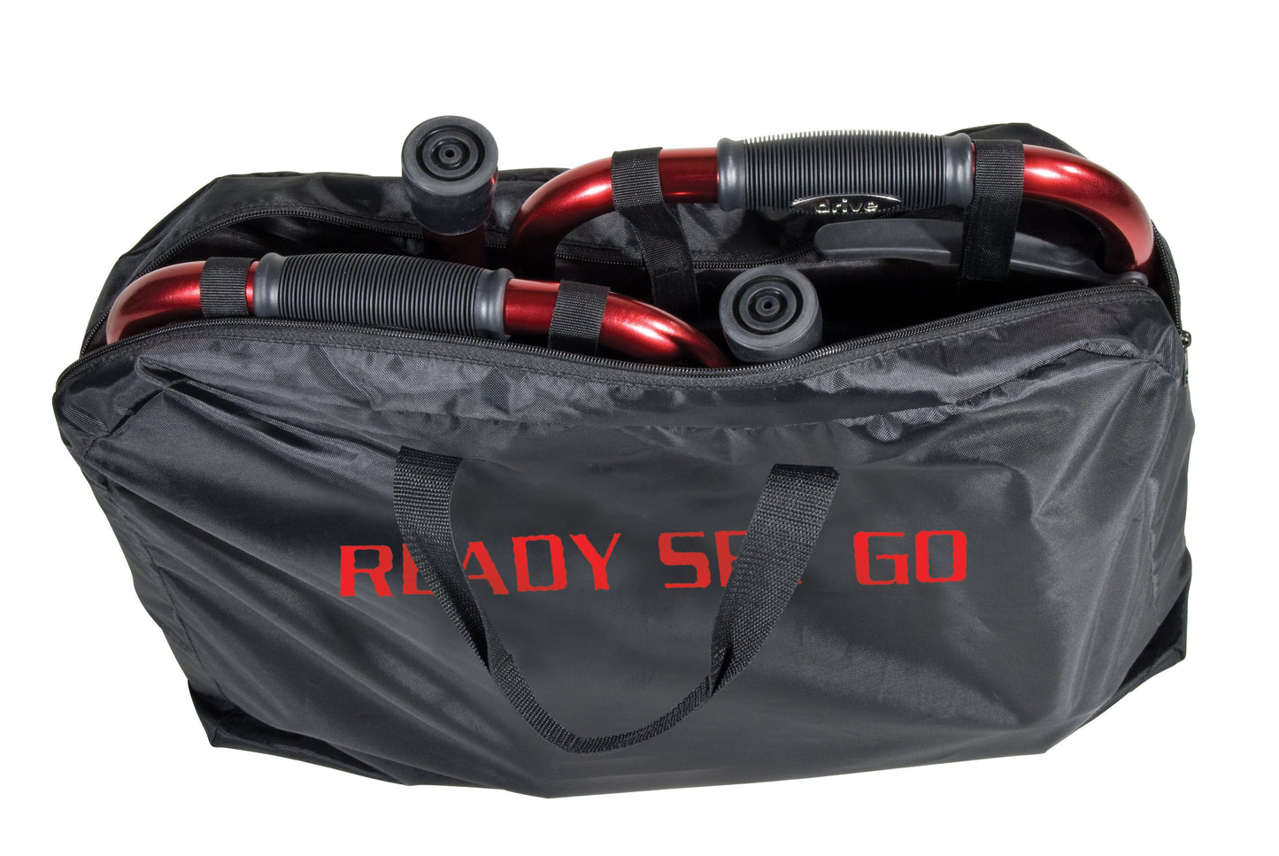 Complete Medical Mobility Products Deluxe Folding Travel Walker Red
