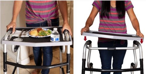 Complete Medical Mobility Products Walker Tray w/ Grip Mat Gray - Gray