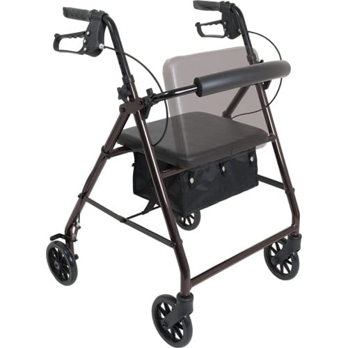 Complete Medical Mobility Products Aluminum Rollator w/Loop Brake Black, 4-Wheel