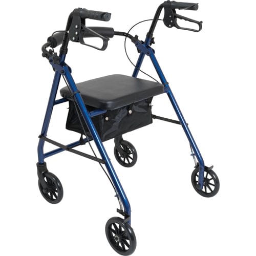 Complete Medical Mobility Products Aluminum Rollator w/Loop Brake Blue, 4-Wheel