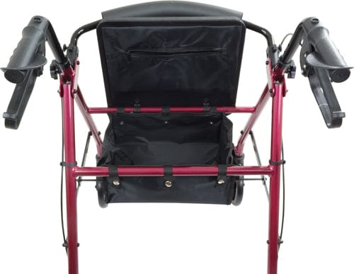 Complete Medical Mobility Products Aluminum Rollator w/Loop Brake Burgundy, 4-Wheel