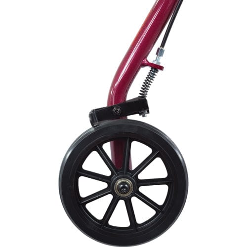 Complete Medical Mobility Products Aluminum Rollator w/Loop Brake Burgundy, 4-Wheel