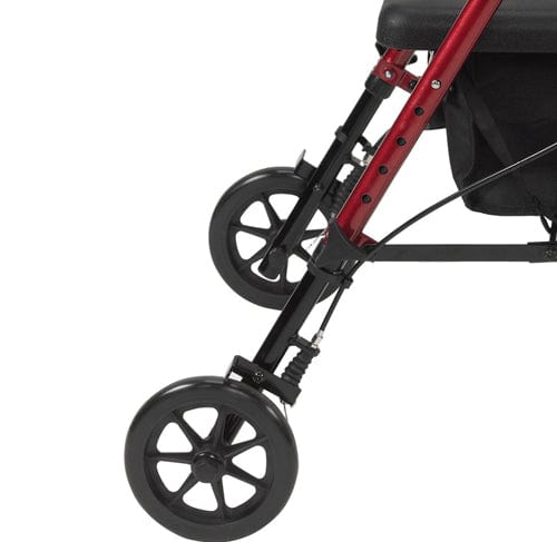 Complete Medical Mobility Products Rollator Aluminum w/Adj. Seat Height Red