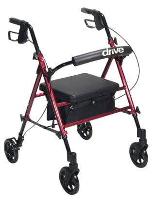 Complete Medical Mobility Products Rollator Aluminum w/Adj. Seat Height Red
