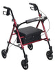 Complete Medical Mobility Products Rollator Aluminum w/Adj. Seat Height Red