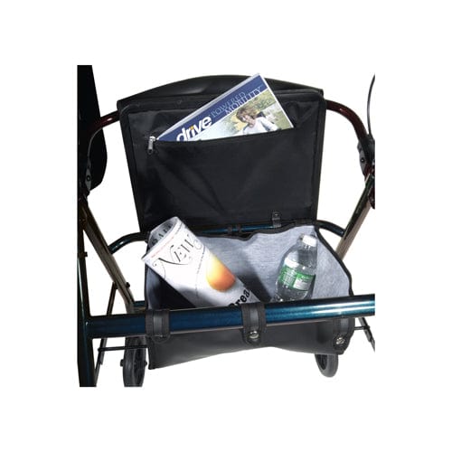 Complete Medical Mobility Products Rollator 4-Wheel with Pouch & Padded Seat Black - Drive