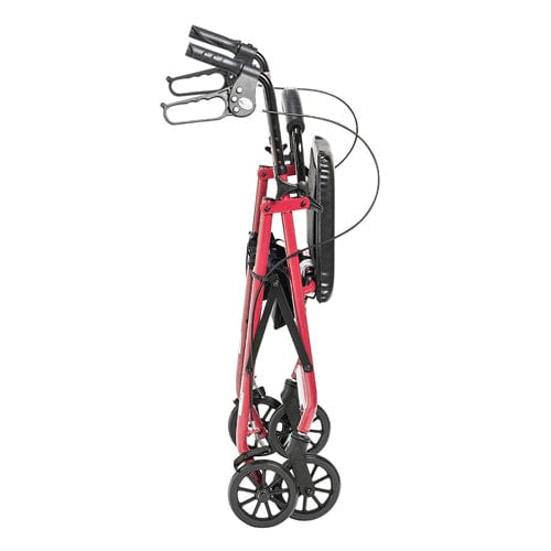 Complete Medical Mobility Products Rollator 4-Wheel with Pouch & Padded Seat Red - Drive