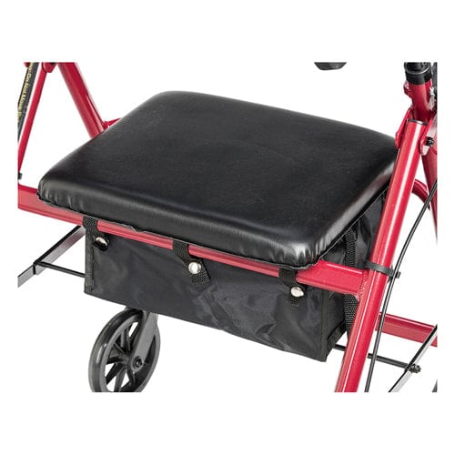 Complete Medical Mobility Products Rollator 4-Wheel with Pouch & Padded Seat Red - Drive