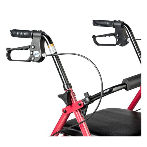 Complete Medical Mobility Products Rollator 4-Wheel with Pouch & Padded Seat Red - Drive