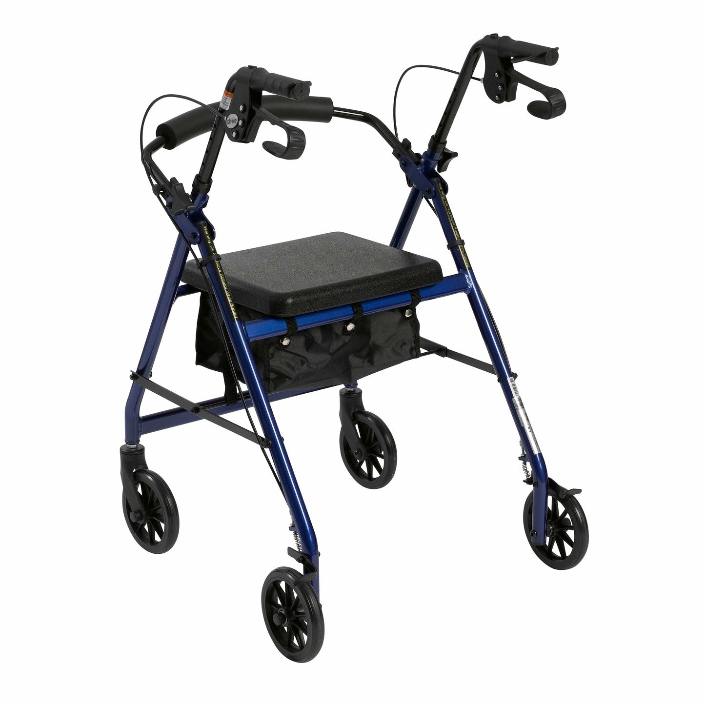 Complete Medical Mobility Products Rollator 4-Wheel with Pouch & Padded Seat Blue - Drive