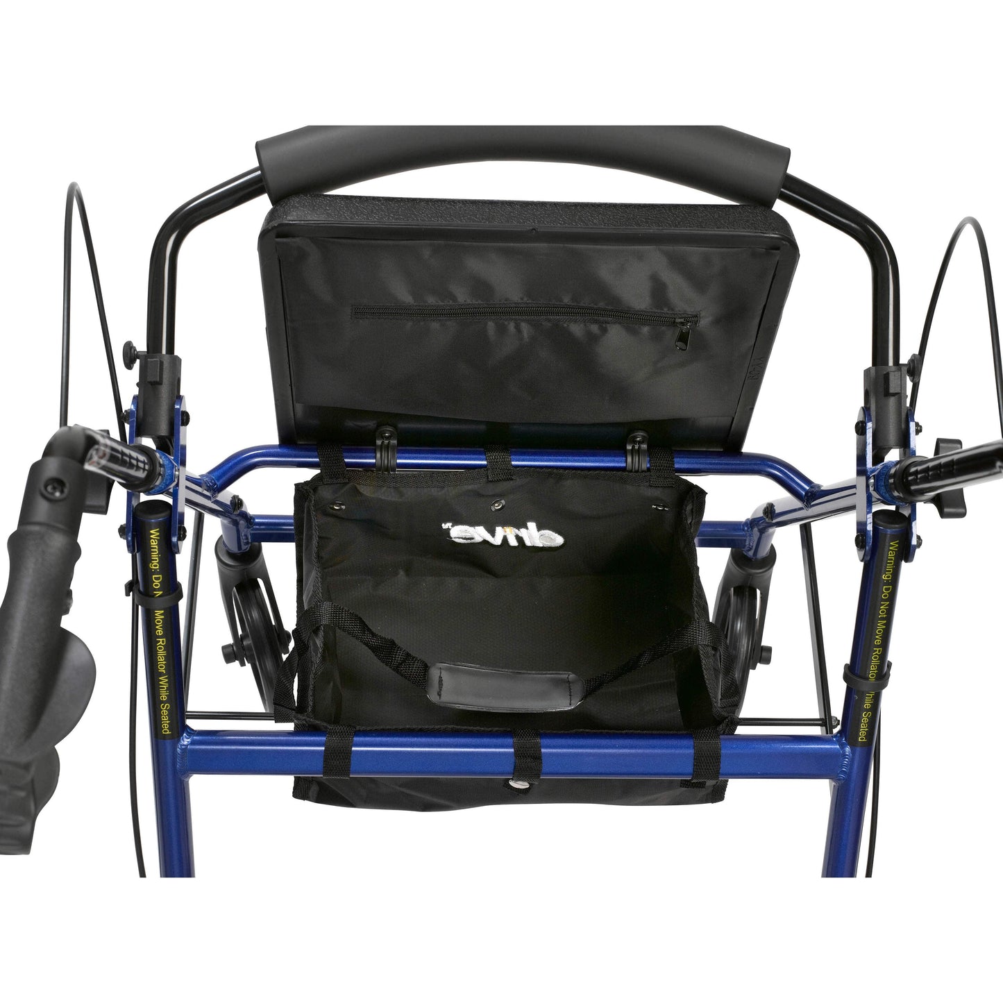 Complete Medical Mobility Products Rollator 4-Wheel with Pouch & Padded Seat Blue - Drive