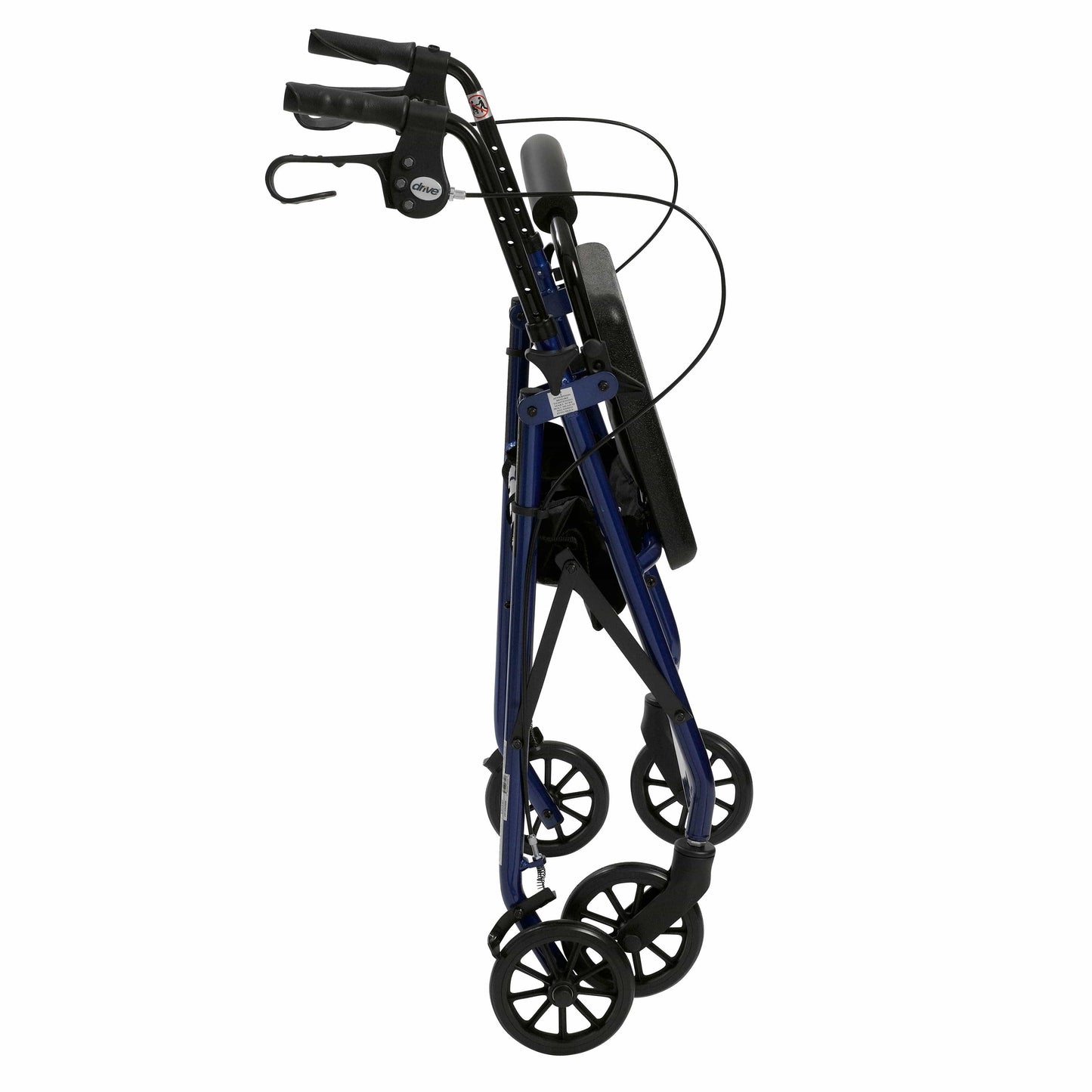 Complete Medical Mobility Products Rollator 4-Wheel with Pouch & Padded Seat Blue - Drive