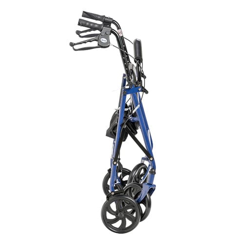Complete Medical Mobility Products 4 Wheel Steel Rollator w/7¼" Casters & Basket- Loop-Blue