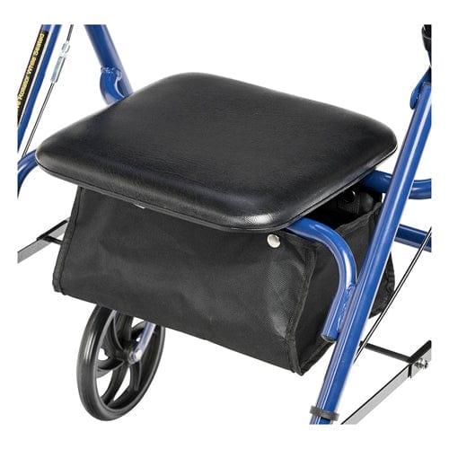 Complete Medical Mobility Products 4 Wheel Steel Rollator w/7¼" Casters & Basket- Loop-Blue