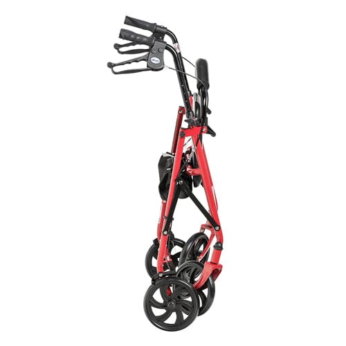 Complete Medical Mobility Products 4 Wheel Steel Rollator w/7¼" Casters & Basket-Loop-Red