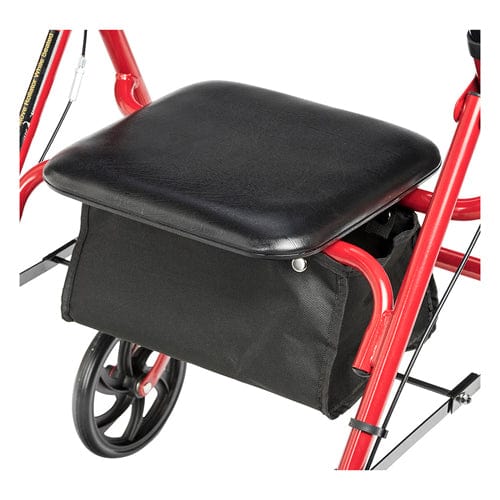 Complete Medical Mobility Products 4 Wheel Steel Rollator w/7¼" Casters & Basket-Loop-Red