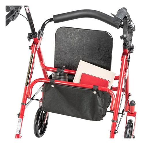 Complete Medical Mobility Products 4 Wheel Steel Rollator w/7¼" Casters & Basket-Loop-Red