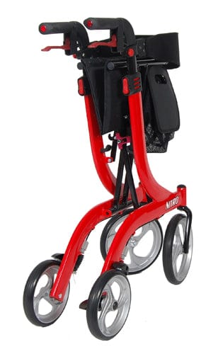 Complete Medical Mobility Products Nitro Rollator, Red with 10" Casters