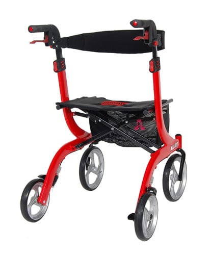 Complete Medical Mobility Products Nitro Rollator, Red with 10" Casters