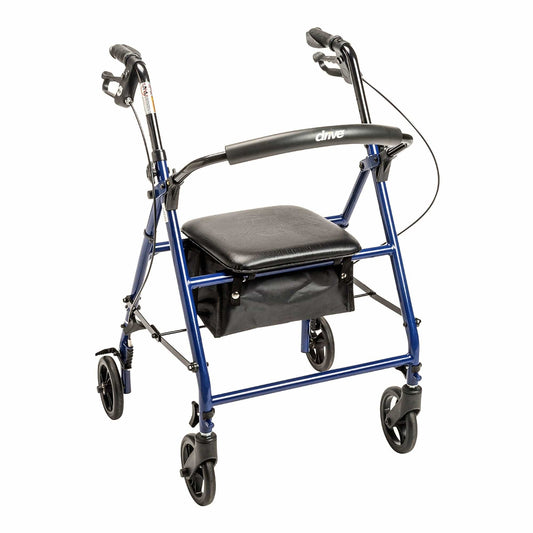 Drive Medical Rollators & Walkers Blue 4 Wheel Rollator drive™ Blue Adjustable Height / Folding Steel Frame