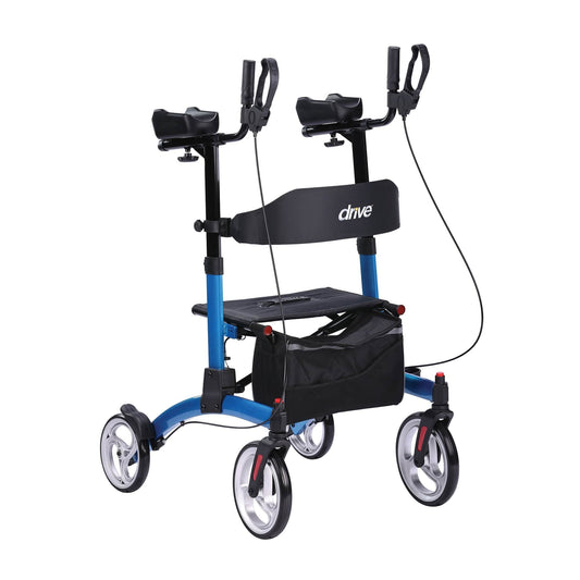 Drive Medical Rollators & Walkers Blue 4 Wheel Rollator drive™ Upright Walker Blue Aluminum Frame