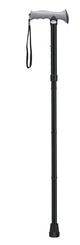 Complete Medical Mobility Products Folding Cane Alum w/Gel Grip Black
