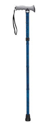 Complete Medical Mobility Products Folding Cane Alum w/Gel Grip Blue Crackle
