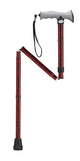 Complete Medical Mobility Products Folding Cane Alum w/Gel Grip Red Crackle