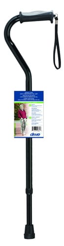 Complete Medical Mobility Products Offset Cane Alum w/Gel Grip Black
