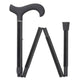 Complete Medical Mobility Products Cane Carbon Fiber Folding Triple Wound Black Men's