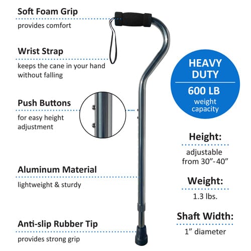 Cane, Bariatric, Aluminum Slate Gray, 600# Weight Cap