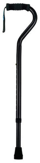 Complete Medical Mobility Products Standard Offset Walking Cane Adjustable Aluminum Black