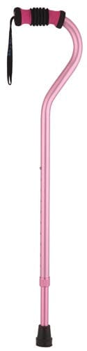Complete Medical Mobility Products Standard Offset Walking Cane Adjustable Aluminum Pink