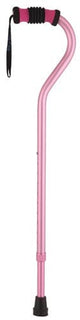 Complete Medical Mobility Products Standard Offset Walking Cane Adjustable Aluminum Pink