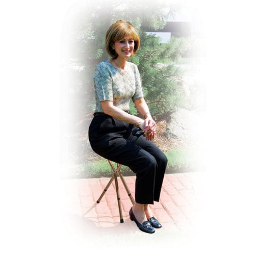 Complete Medical Mobility Products Cane Seat Adjustable w/Nylon Handle Bronze Folding