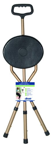 Complete Medical Mobility Products Cane Seat Adjustable w/Nylon Handle Bronze Folding
