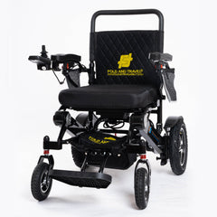 Black Frame, Black Seat Premium Lightweight Folding Electric Wheelchair Fold And Travel Powered Mobility Scooter Automated Wheel Chair For Adults and Seniors