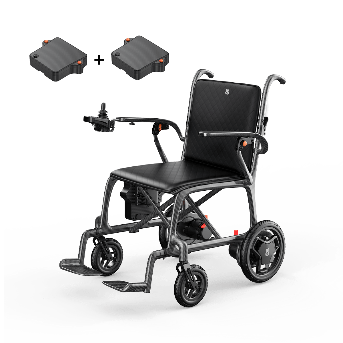 Fold & Travel Mobility Wheelchair Gray Ultra Lightweight Carbon Fiber Electric Wheelchair | Q5