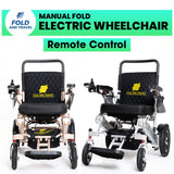 Red Frame, Blue Seat Premium Lightweight Folding Electric Wheelchair Fold And Travel Powered Mobility Scooter Automated Wheel Chair For Adults and Seniors