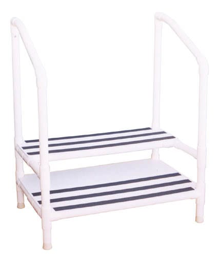 Complete Medical Aids to Daily Living Step Stool, MRI, Two Steps PVC w/Handrails,