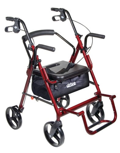 Complete Medical Mobility Products Duet Rollator/Transport Chair Burgundy
